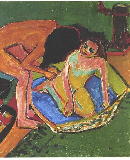 Ernst Ludwig Kirchner Marcella and Franzi in the atelier oil painting image